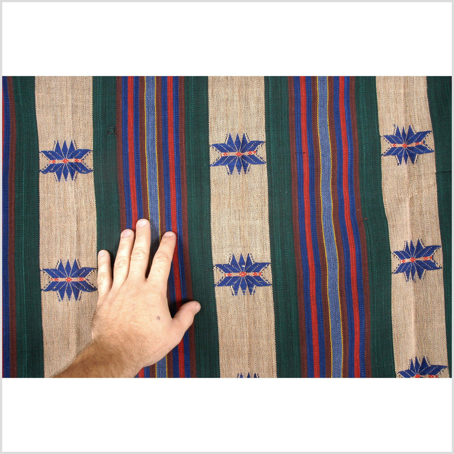 BOHO tribal textile naga bedspread ethnic bedspread, hill tribe blanket handwoven cotton Burma Myanmar India Nagaland ethnic home decor AM28