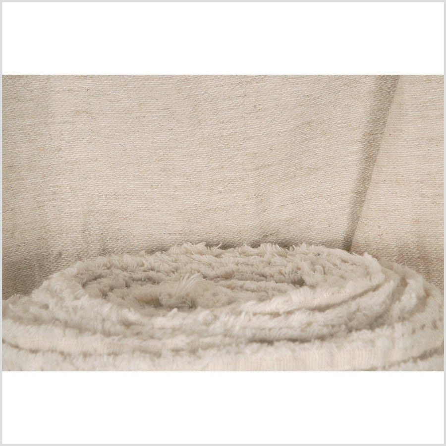 Bamboo linen cotton neutral unbleached fabric, beige cream super soft, per yard PHA16