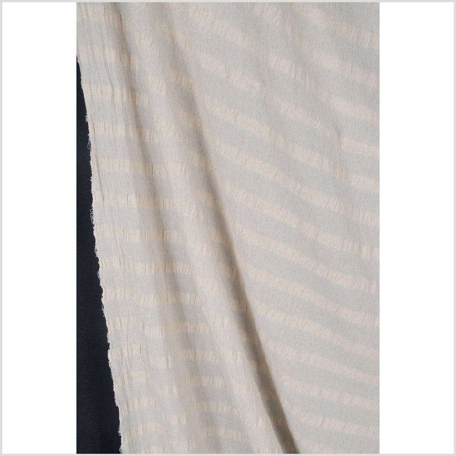 Banded stretchy cotton, linen, modal, lightweight fabric neutral beige/unbleached color, per yard PHA28