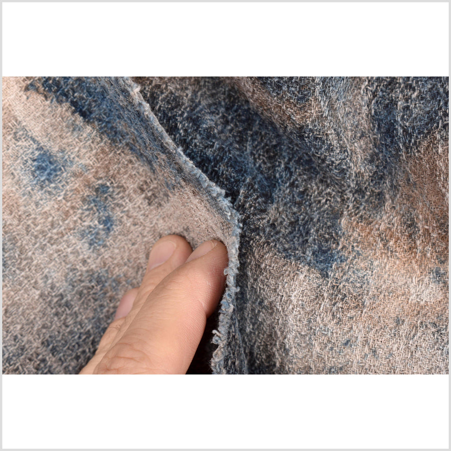 Batik fabric, blue, gray, brown, 100% cotton, shibori, ethnic textile, handmade tie dye cloth MQ84