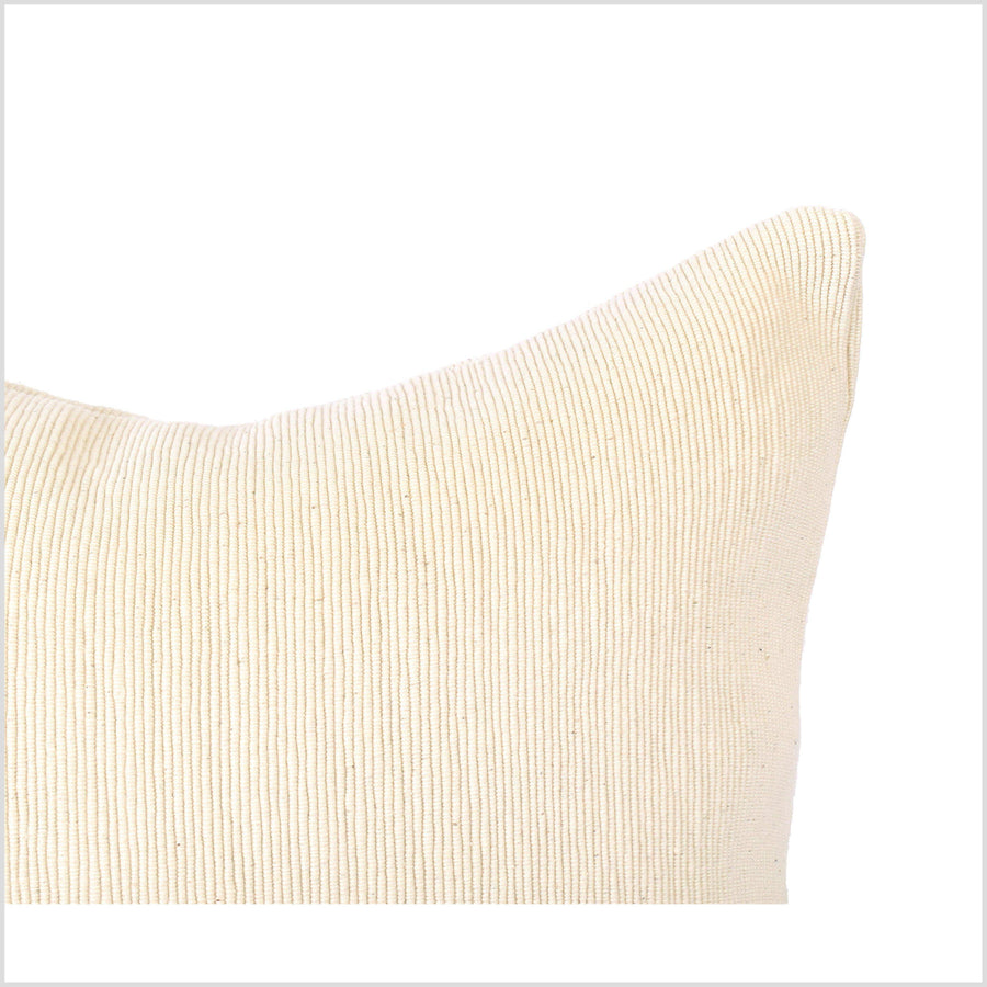 Beige, White, Ivory, Corded Texture Throw Pillow, Neutral Handwoven, Handmade, Natural Color, Reversible and Double-Sided PP10