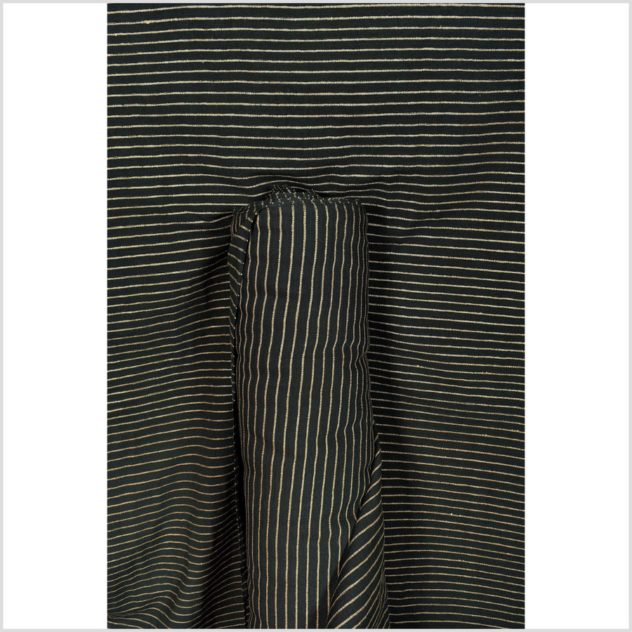 Black and tan/sepia stripe, big texture cotton fabric, raised ribbing ...
