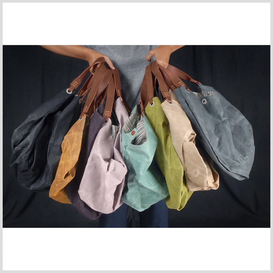 Black canvas beach bag wax black canvas tote bag canvas handbag leather handles zipper pockets large size elegant design stripe cotton lined