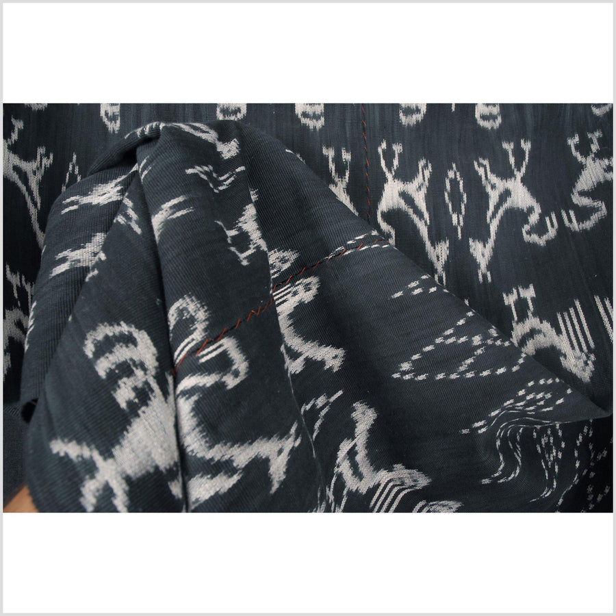 Black white gray Indonesian Ikat Sumba boho tapestry Indonesian home decor tribal cotton throw ethnic ikat cloth handwoven cotton skirt sarong tapestry fabric CD43