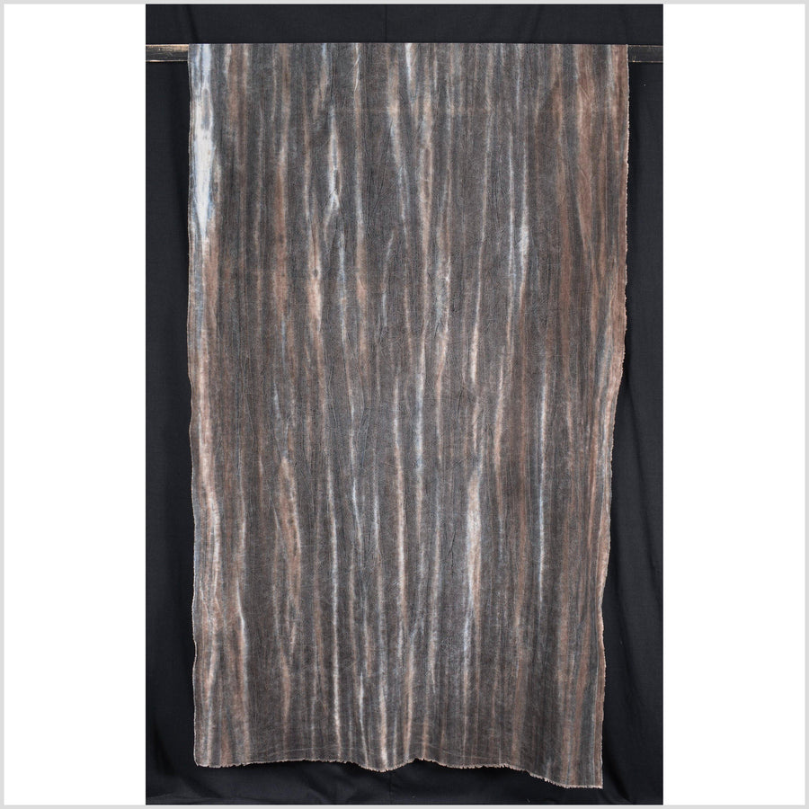 Brown, blue, black, batik fabric, 100% cotton streak pattern ethnic textile, handmade tie dye natural color, shibori textile PP63