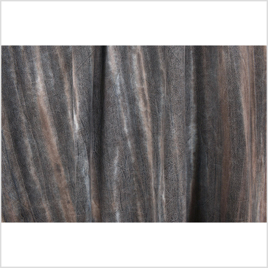 Brown, blue, black, batik fabric, 100% cotton streak pattern ethnic textile, handmade tie dye natural color, shibori textile PP63