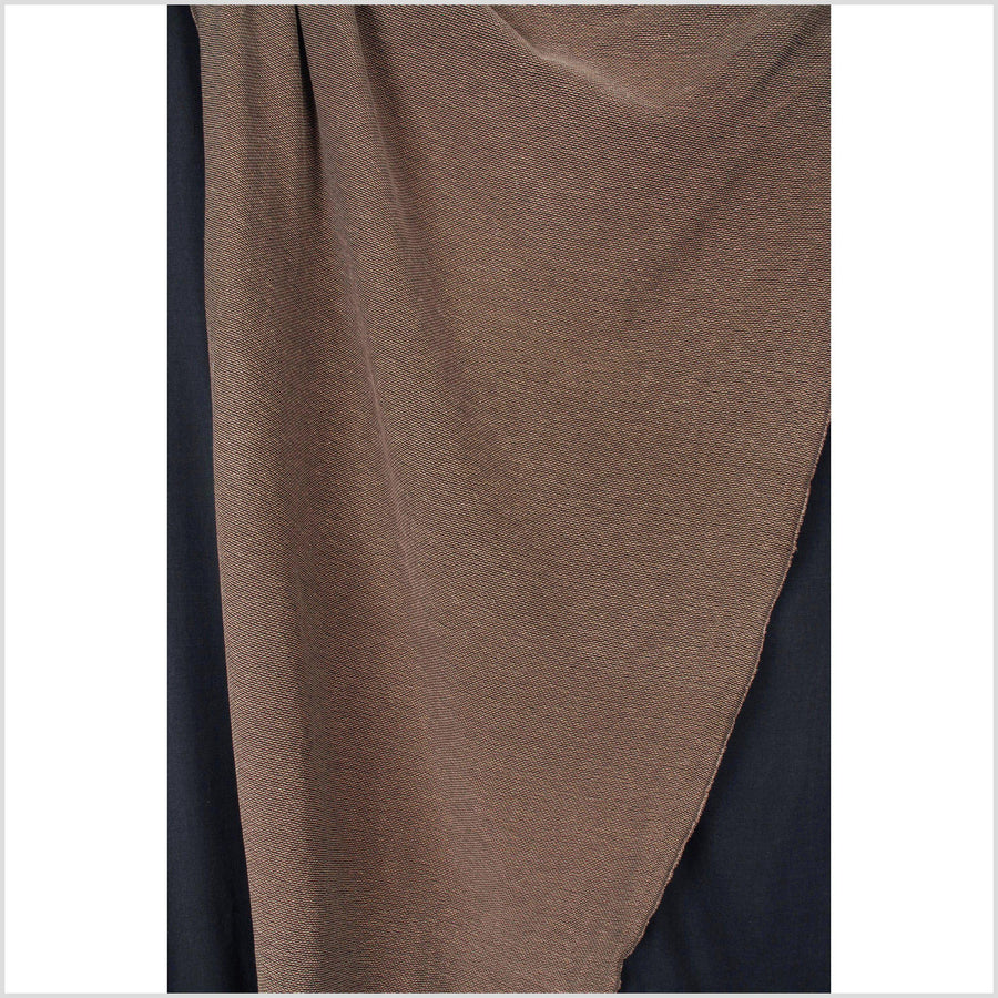 Brown with brown polka dots or dashes lightweight plain weave cotton fabric, per yard PHA42