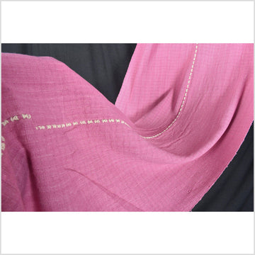 Bubblegum pink, handwoven Hmong tribal runner, textured ethnic hill tribe fabric, boho minimalist home decor table textile RN45