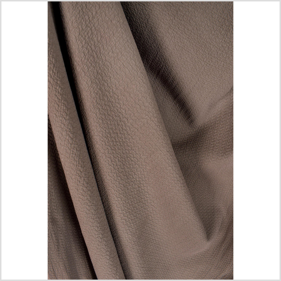 Cafe latte, soft, muted brown, quilted and crinkled, 2-ply, heavy-weight, textured cotton fabric, natural Thailand fabric by the yard PHA220