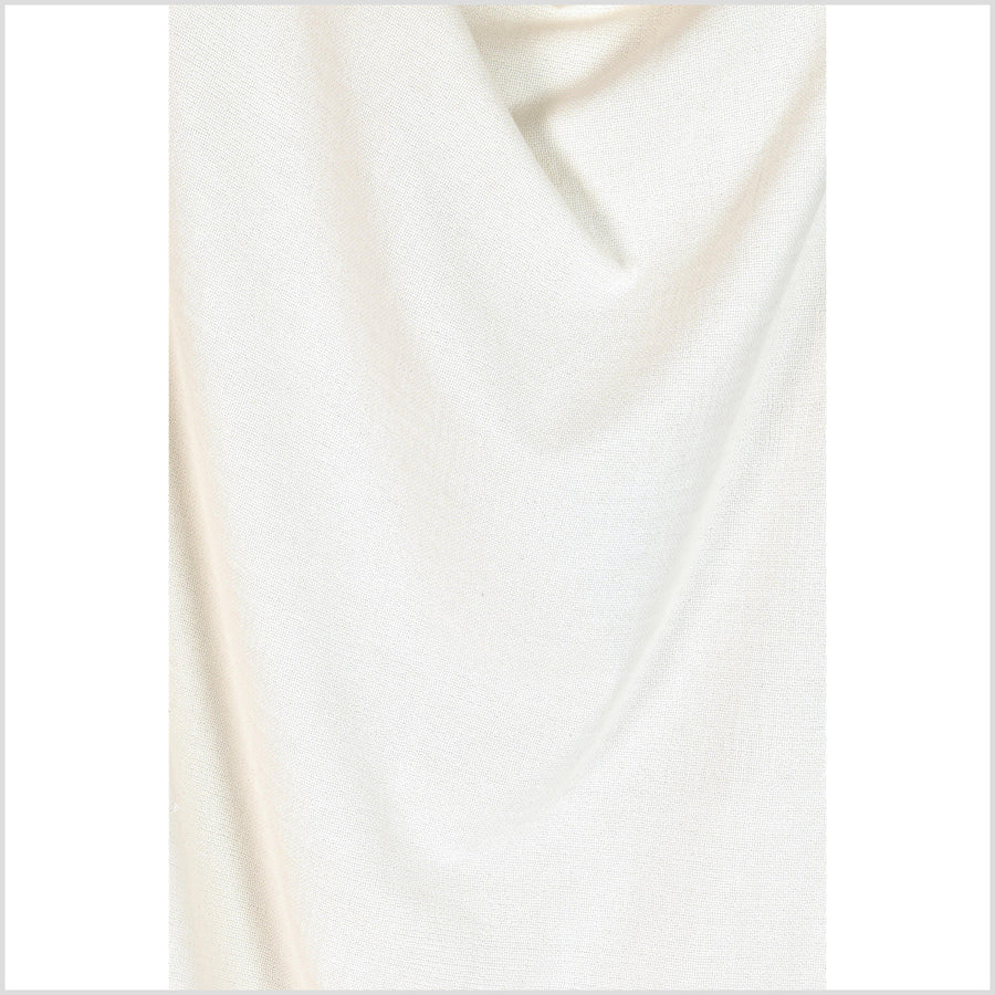 Cashmere-soft, double-layer, ivory white cotton fabric, loose weave, quilted, Thailand craft material by the yard PHA237
