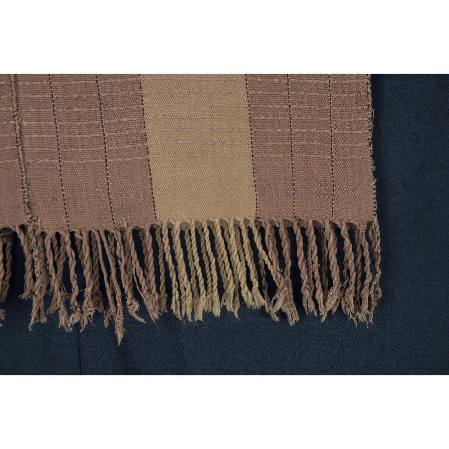 Copy of Ethnic pillow supply cotton tribal textile Karen Hmong fabric ethnic hill tribe Thai throw brown tan black stripe boho tunic decor CF77