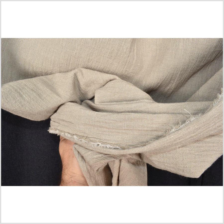 Cotton and linen lightweight muslin in neutral beige, per yard PHA56