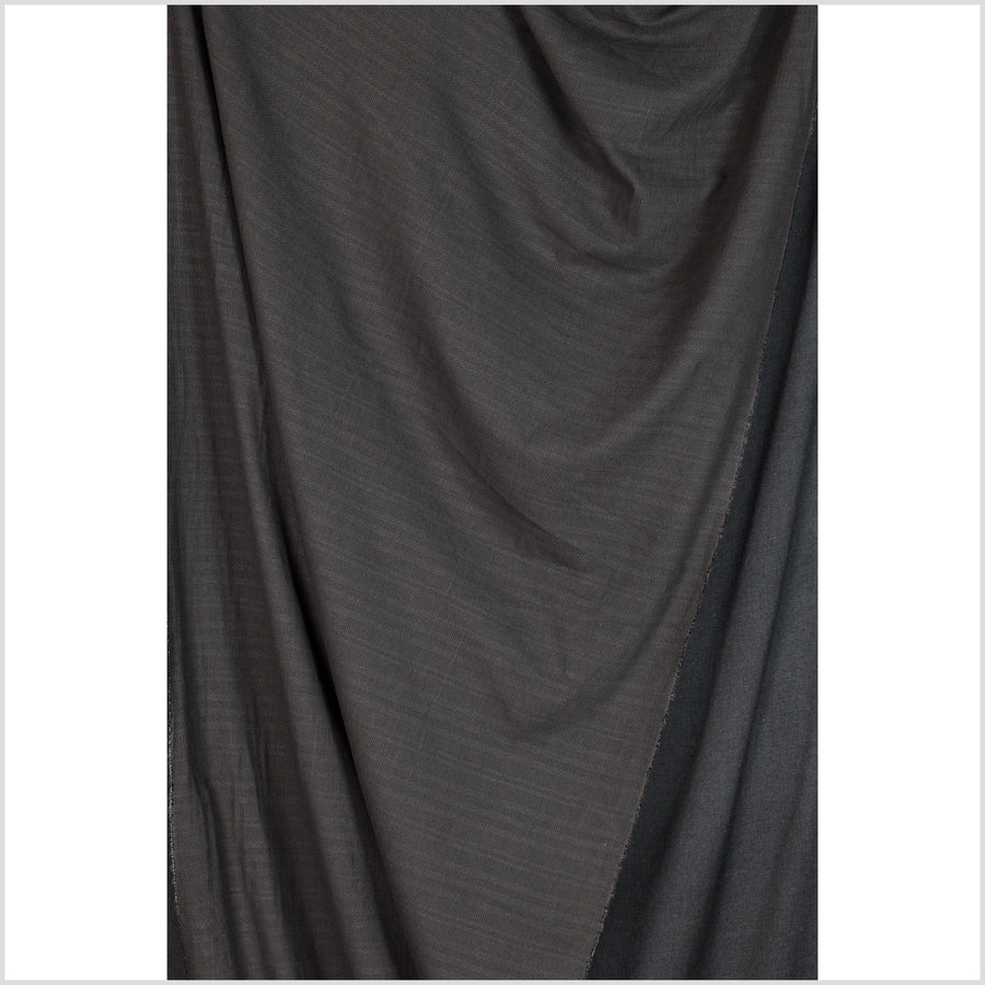 Dark black brown raised stripe stretchy cotton, mesh appearance, soft with great texture and draping Thailand craft supply by yard PHA257