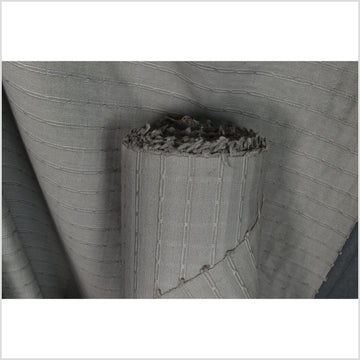 Dark gray, geometric raised texture cotton canvas, handwoven, sturdy medium-weight, pillow supply, Fabric By The Yard PHA205