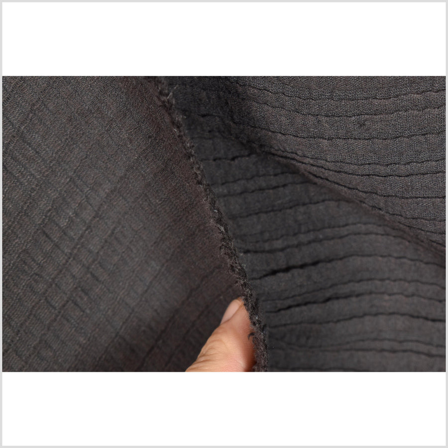 Dark smokey brown-black, pleated natural 100% linen quilted fabric, 2- –  Water Air Industry