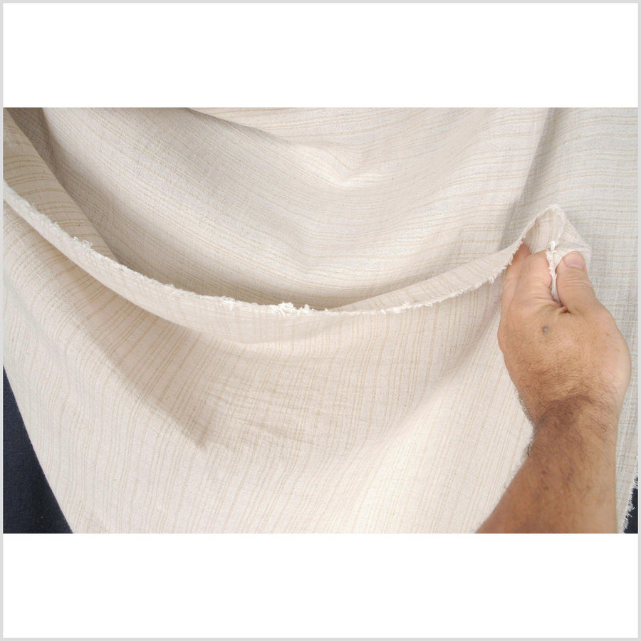Delicate neutral beige/tan stripe muslin fabric, lightweight crepe mat –  Water Air Industry
