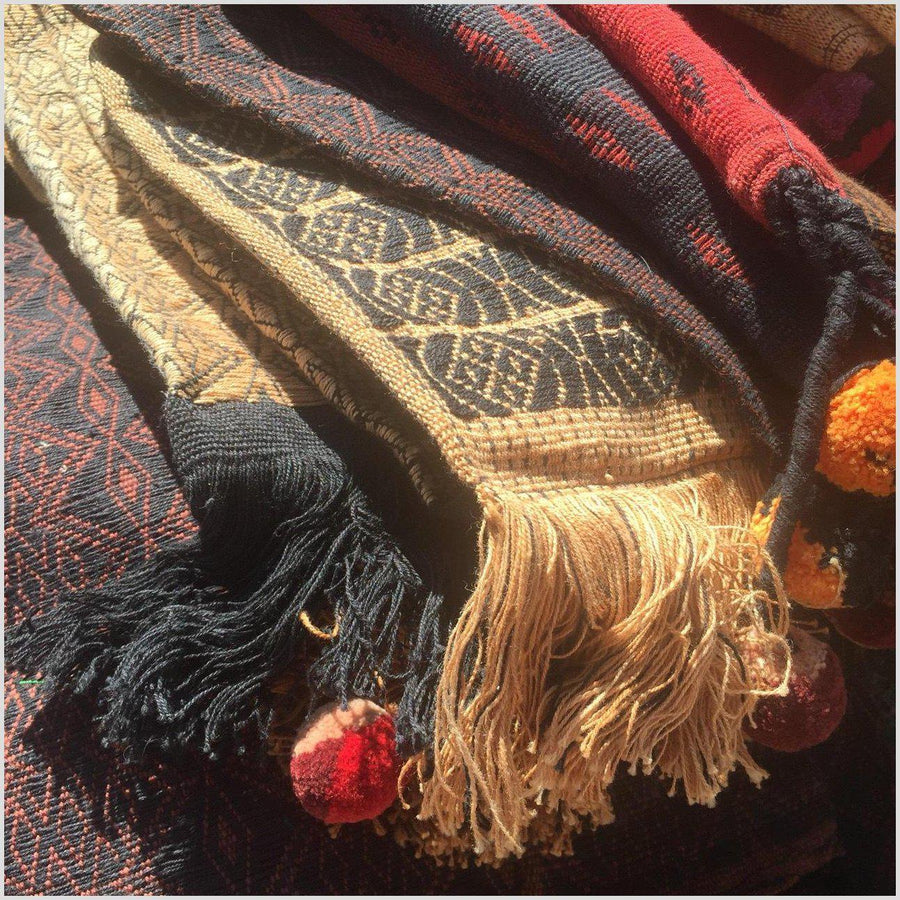 Ethnic tribal shoulder bag boho handbag boho purse tribal textile ethnic blanket cross body bag Naga Chin textile cotton handmade tot 4 MS35
