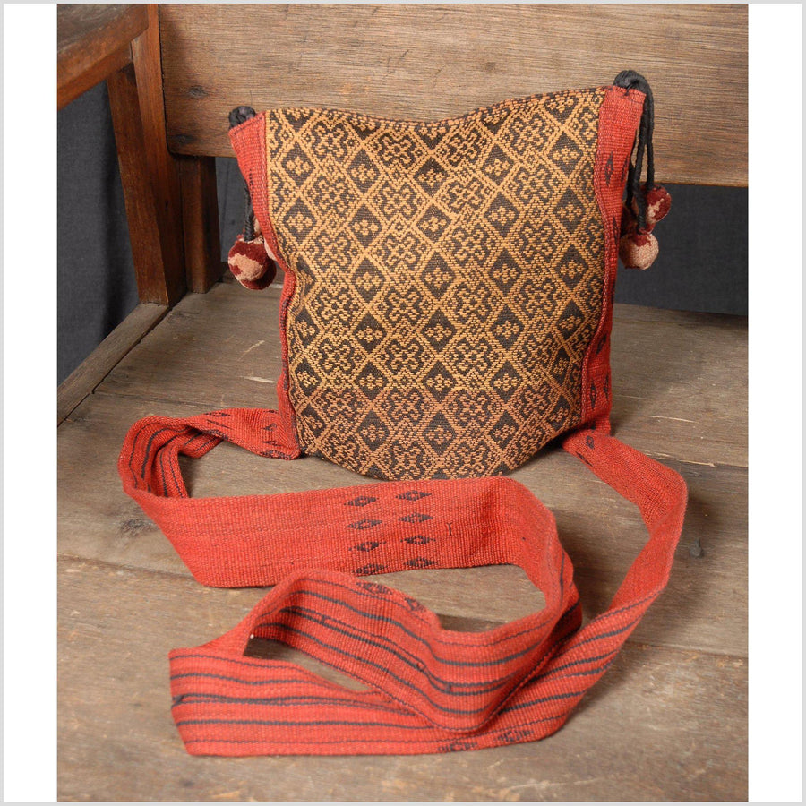 Ethnic tribal shoulder bag boho handbag boho purse tribal textile ethnic blanket cross body bag Naga Chin textile cotton handmade tot 4 MS35