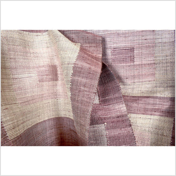 Exquisite handwoven blush pink mauve 100% silk runner, Laos tapestry textile, hand spun throw scarf, natural dye boho ethnic decor RB83