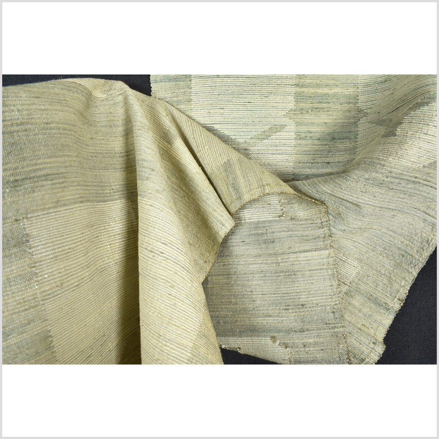 Exquisite handwoven green celery celadon 100% silk runner, Laos tapestry textile, hand spun throw scarf, natural dye boho ethnic decor RB81