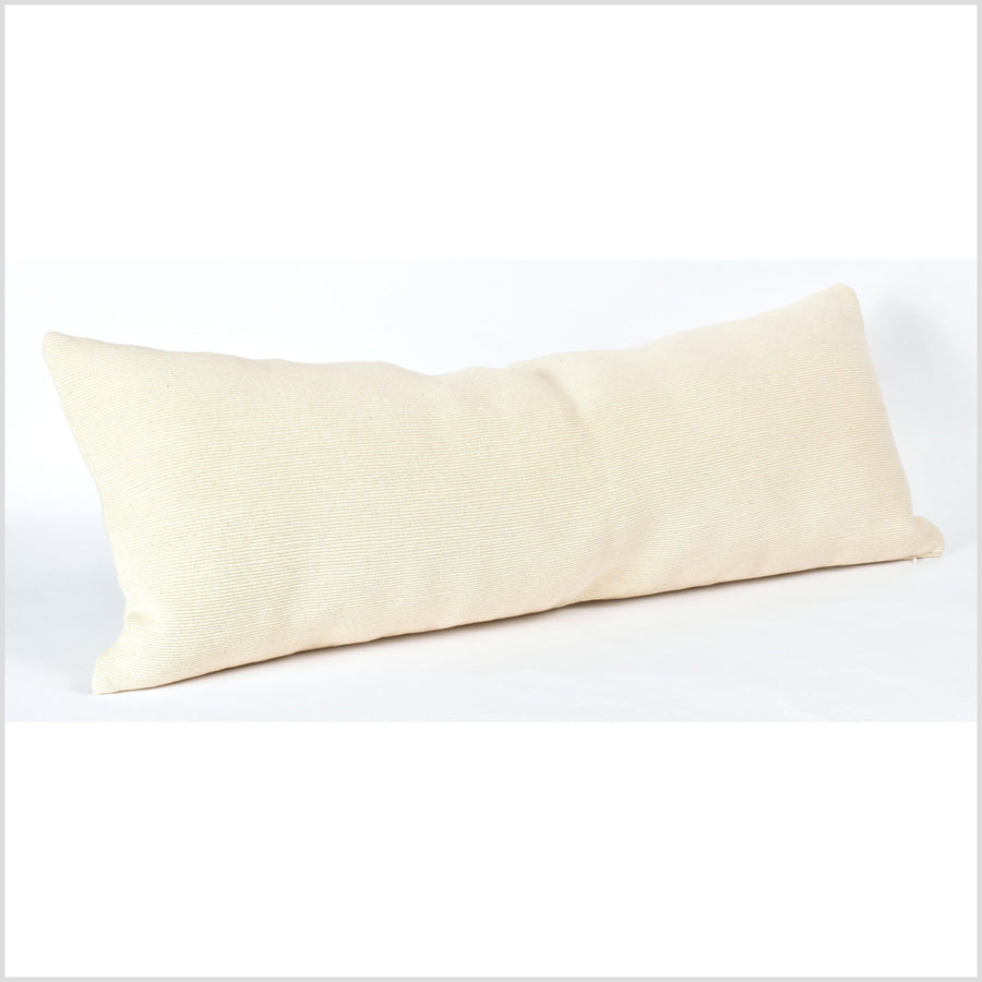 Extra long lumbar pillowcase 14 x 36 inch lumbar cushion cover in beautiful ivory 100% corded and ribbed cotton, double sided PP33