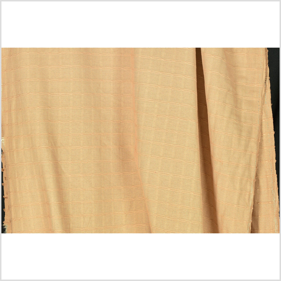 Gold yellow ocher saffron, geometric raised texture cotton canvas, handwoven, sturdy medium-weight Thai loom pillow supply by yard PHA203