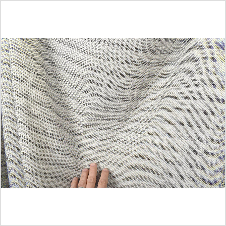 Gray, black, and off white two-ply chain link/stripe pattern crepe fabric. Gauzy lightweight by the yard PHA124