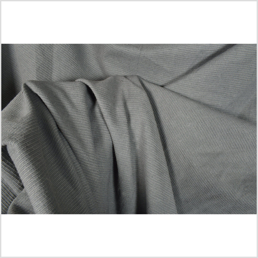 Gray, hemp and linen fabric. Neutral color with a ribbed, ridged texture and great hand feel. Luxurious PHA206