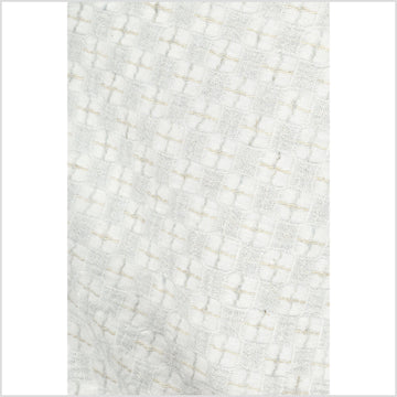 Gray quilted cotton and linen fabric, gray cross and square quilt pattern, double sided, reversible, sold by the yard PHA169