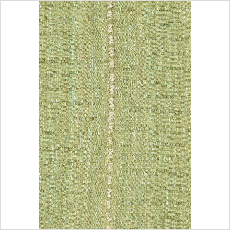 Green apple, handwoven Hmong tribal runner, textured ethnic hill tribe fabric, boho minimalist home decor table textile RN37