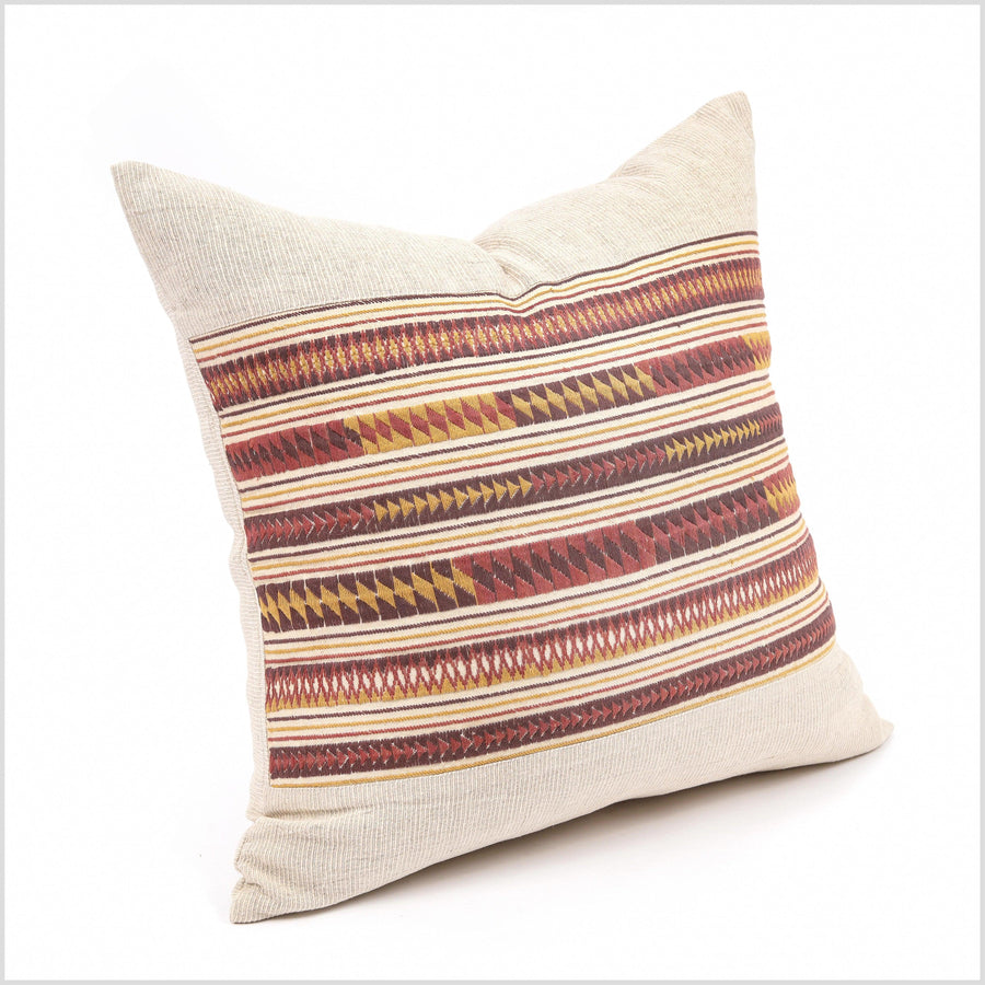 Hand embroidery tribal ethnic Akha pillow, traditional textile design, 22