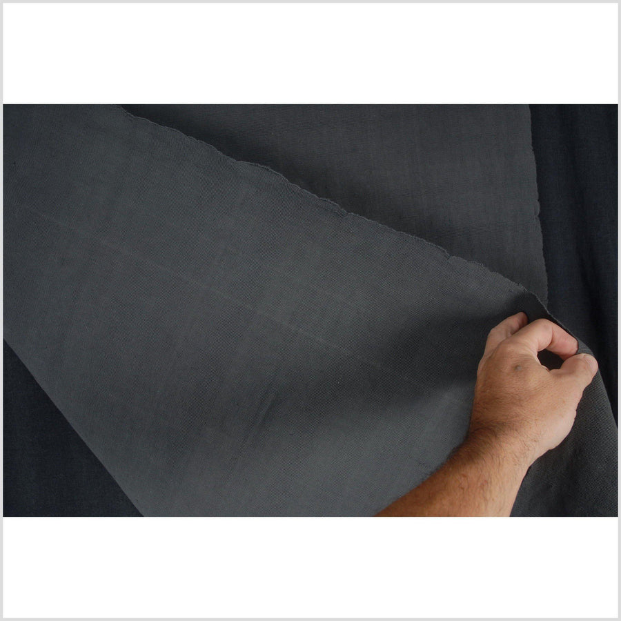 Handwoven Naga Hmong boho tribal blanket neutral dark gray cotton vintage tapestry fabric ethnic decor India textile runner VB16