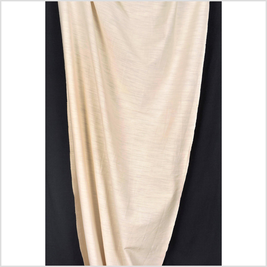 Handwoven, ivory white, 100% cotton neurtral earth tone fabric, medium-weight, per yard PHA93