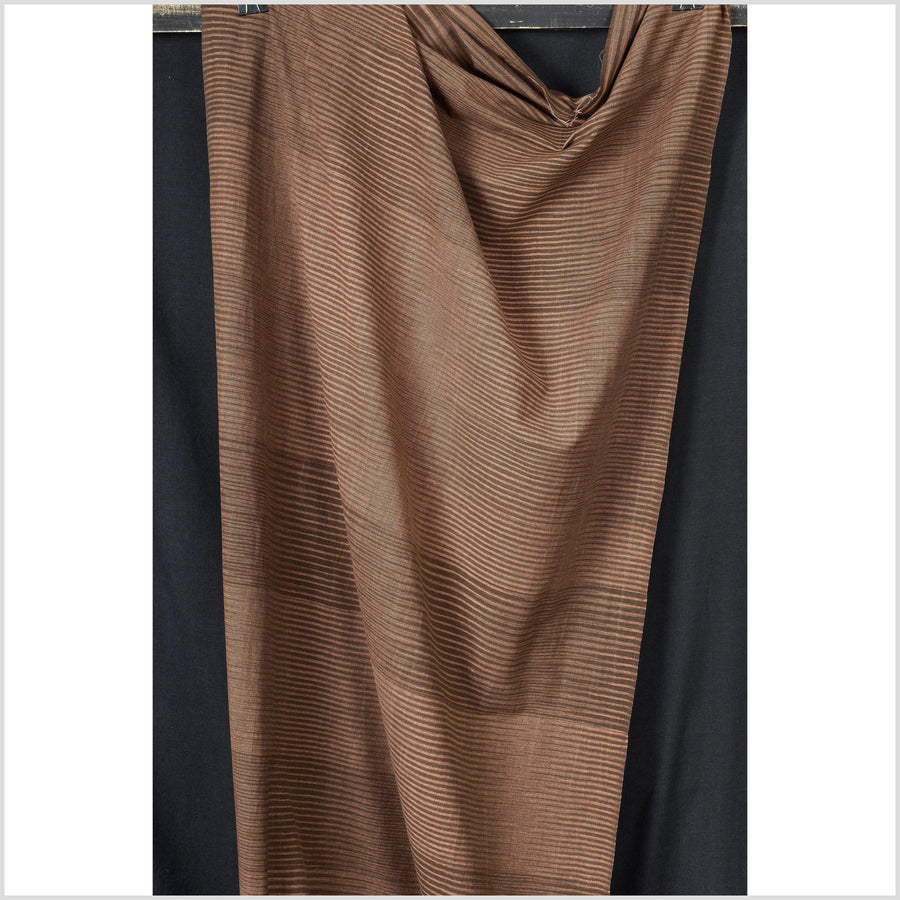 Handwoven organic dye 100% cotton multi brown tiger-striped pattern fabric, light-weight, per yard PHA131