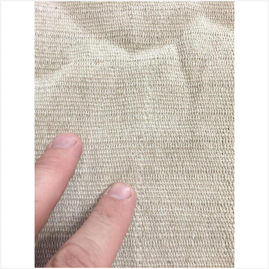 Hmong fabric hemp pillow supply handwoven Karen shirt neutral natural heavy tribal ethnic clothing boho cloth hand stitching unbleached textile CD10
