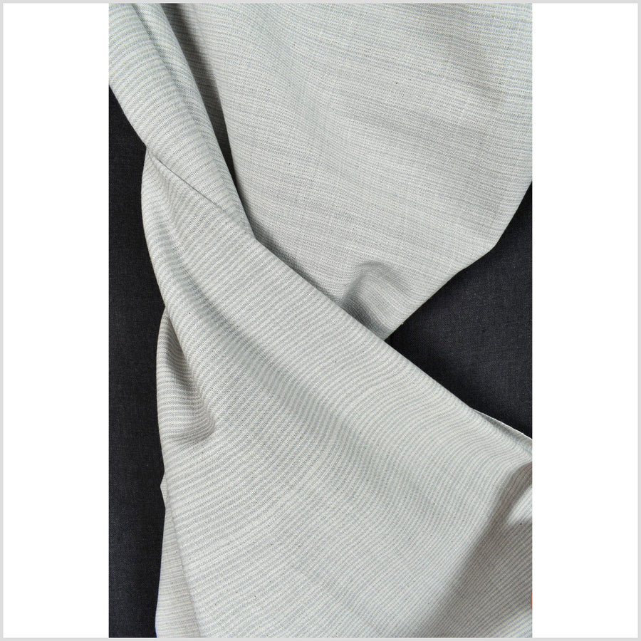 Light gray/dark gray delicate pinstripe pattern, handwoven cotton fabric, organic dye, Thailand craft supply PHA247