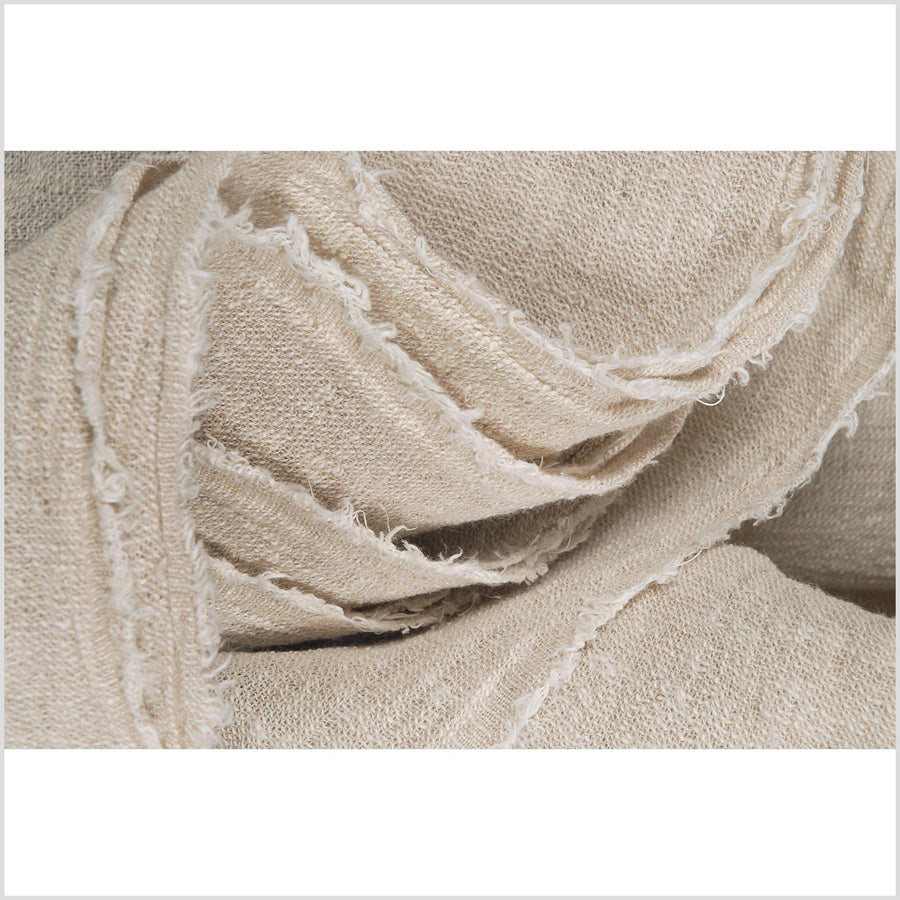 Lightweight cotton and hemp neutral beige sheer gauzy fabric, sold by the yard PHA8