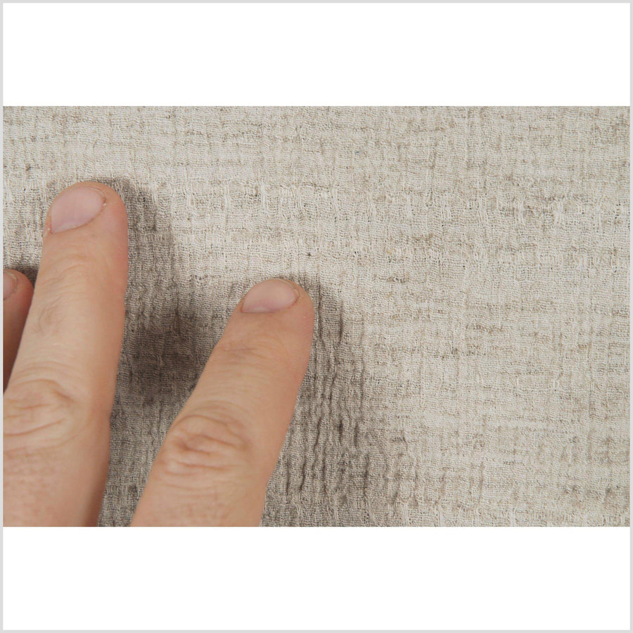 Lightweight cotton and linen beige gray neutral fabric, textured, mottled, snake skin, Thailand sewing craft, sold by the yard PHA9