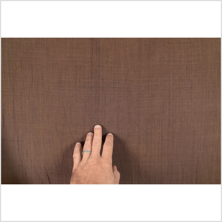 Lovely handwoven light-medium weight variegated brown fabric, natural organic color, light texture, linen hand feel, elegant PHA181