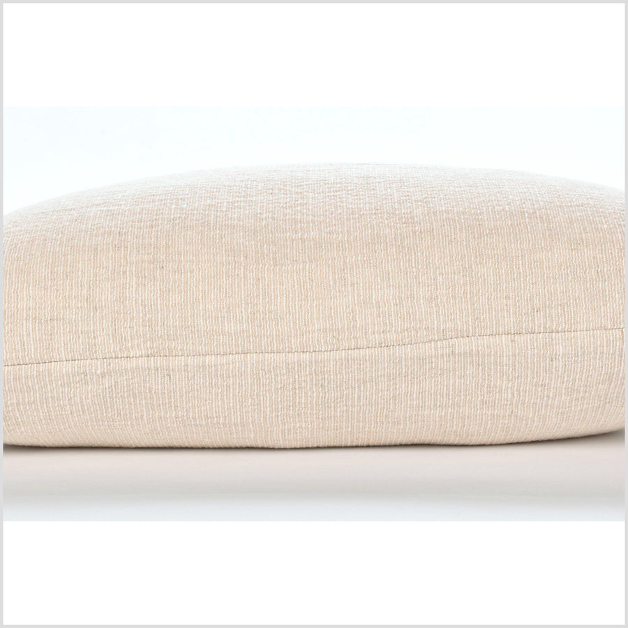 Lumbar linen hemp pillow case 14 x 22 inch rectangle cushion cover in neutral beige natural color, double sided PP90