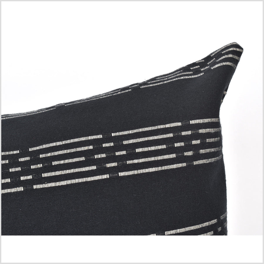 Modern boho cotton 36 inch lumbar pillowcase in beautiful black white double sided stripe bed cushion double-sided, PP32