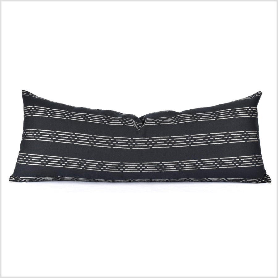 Modern boho cotton 36 inch lumbar pillowcase in beautiful black white double sided stripe bed cushion double-sided, PP32