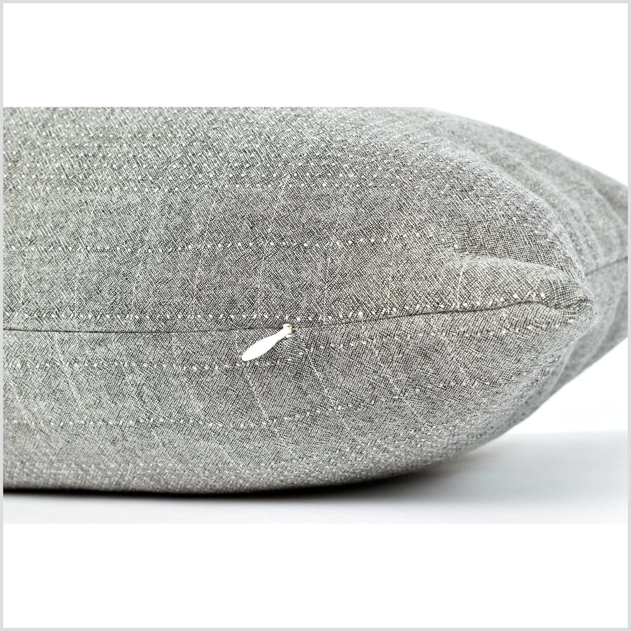 Modern boho cotton pillowcase, square lumbar, gray off-white geometric dot pattern, double-sided reversible cushion, choose size shape QQ66