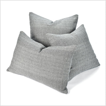 Modern boho cotton pillowcase, square lumbar, gray off-white geometric dot pattern, double-sided reversible cushion, choose size shape QQ66