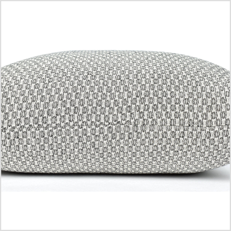 Modern boho cotton pillowcase, square or lumbar, black white gray geometric pattern, double-sided cushion, choose size shape QQ59