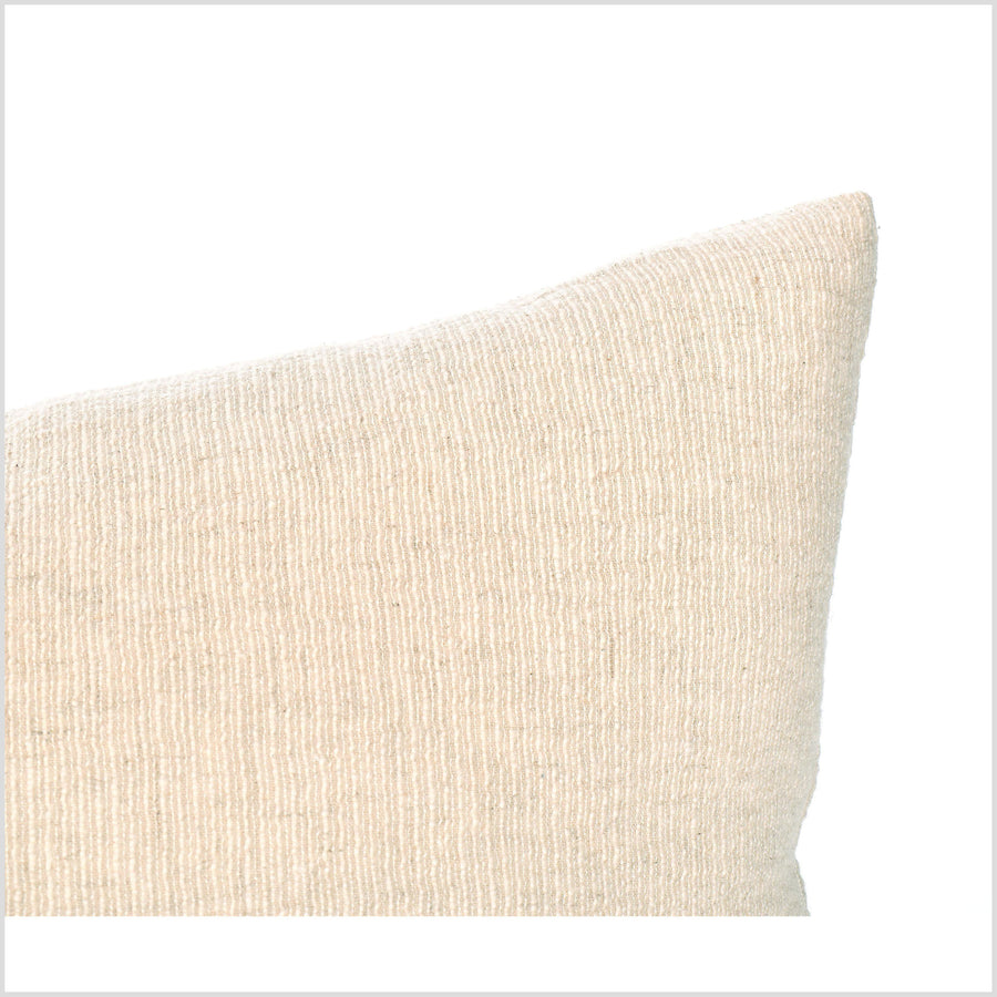 Modern long cotton 36 inch lumbar pillowcase in beautiful natural hemp and linen, double-sided, PP70B