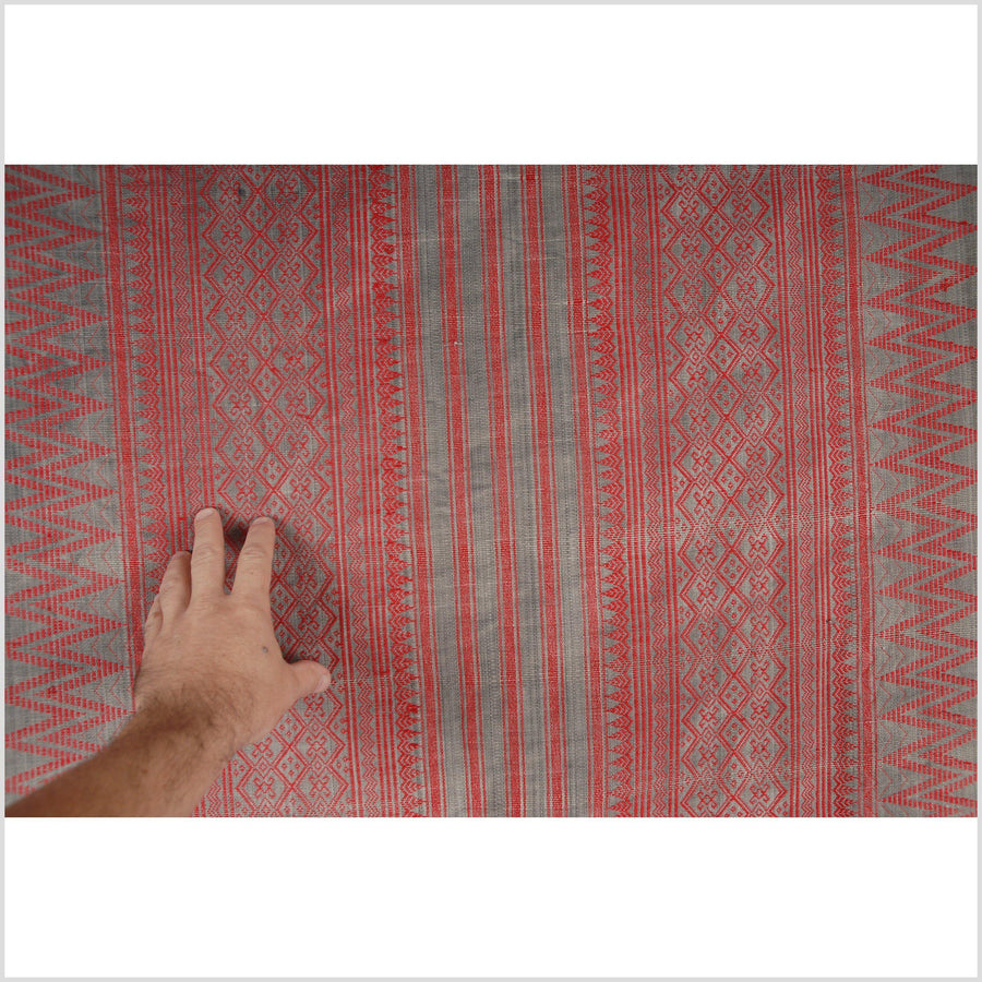 Naga blanket handwoven cotton bed throw stripe boho fabric tapestry India textile runner red gray geometric tribal home decor ethnic 1 DS75