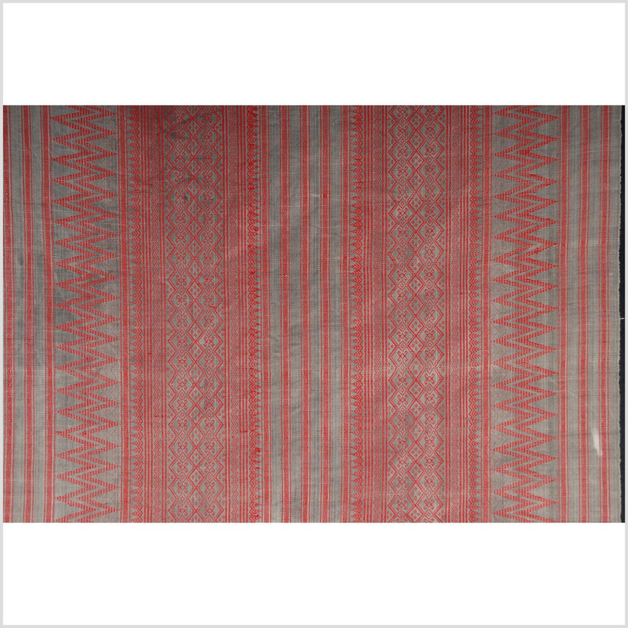 Naga blanket handwoven cotton bed throw stripe boho fabric tapestry India textile runner red gray geometric tribal home decor ethnic 1 DS75