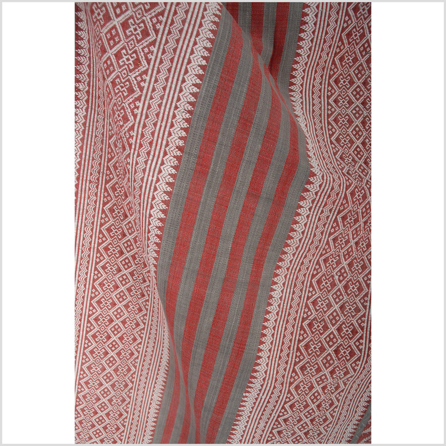Naga blanket handwoven cotton throw stripe boho fabric tapestry India textile runner red gray white geometric tribal home decor 13 DS84