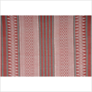 Naga blanket handwoven cotton throw stripe boho fabric tapestry India textile runner red gray white geometric tribal home decor 13 DS84